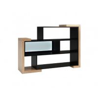 MEBIN - Corino Regał wolnostojący niski z podświetleniem wnęki lewy