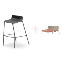 BGROUP - COWORKER Hoker SPL SH40L | Stelaż Metalowy | Oparcie z Tworzywa | Siedzisko z Tapicerowaną Nakładką | Niski