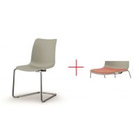 BGROUP - COWORKER Krzesło Konferencyjne SPL S50 | Stelaż Metalowy na Płozie nr 1 | Oparcie z Tworzywa | Siedzisko z Tapicerowaną Nakładką