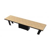 HUBERTUS - GRANDE Stół 160-412x100 | Dąb artisan | Czarny połysk