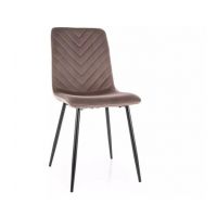 SIGNAL - DAREN Velvet Krzesło | Bluvel 38 cappuccino | Stelaż metal czarny mat