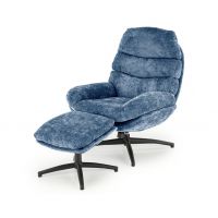 HALMAR - DARIO Fotel z podnóżkiem | niebieski