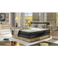 WERSAL - DIORI Łóżko Kontynentalne na Ramie Dębowej z pojemnikiem | 160x200 | Materac Bonell | Materac Pocket