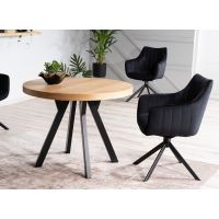 SIGNAL - DOMINGO Stół rozkładany 100-250x76 | Blat okleina naturalna | Stelaż metal | z PL