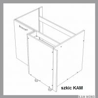 KAM - KAMMONO Szafka DRZ 100x70 | Dolna narożna zlewozmywakowa | Front nowoczesny P4