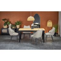 HALMAR - EDMONDO Stół rozkładany | dąb naturalny-czarny | z PL