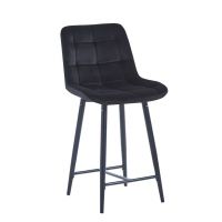 FURNITEX - H1-FX Hoker | Velvet | Niski | Czarny | Nogi czarne