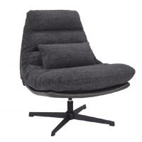 SIGNAL - FELICIA RAVEN Fotel | Tkanina Raven Ciemny Szary 18 | Skóra syntetyczna Czarny tap.244 | z MR