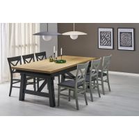 HALMAR - FIESTA Stół rozkładany 200-280x77x100 | dąb naturalny/czarny | z PL