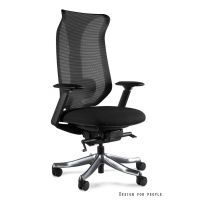 UNIQUE MEBLE - FOCUS Fotel Obrotowy ML023H | Czarny | Siatka | Tkanina Czarna | Zgodny z Rozporządzeniem z 2023 roku