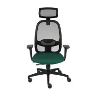 GROSPOL - NODI Fotel Obrotowy BS HD Black | Mechanizm Synchro Plus SP2 | Regulowana Głębokość Siedziska | Zagłówek | Zgodny z Rozporządzeniem z 2023 roku