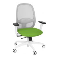 GROSPOL - NODI Fotel Obrotowy WS White | Mechanizm Synchro Plus SP2 | Regulowana Głębokość Siedziska | Zgodny z Rozporządzeniem z 2023 roku