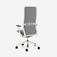 NOWY STYL - YOUTEAM Fotel Obrotowy SWIVEL CHAIR HB MESH PEARL WHITE | Wysokie Oparcie Siatkowe | Wersja Perłowobiała PW | Zgodny z Rozporządzeniem z 2023 roku
