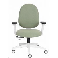 GROSPOL - MILO W Fotel Obrotowy White | Mechanizm Synchro SF2 Plus z Regulacją Głębokości Siedziska