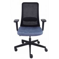 GROSPOL - NICO Fotel Obrotowy B Black | Mechanizm Synchro Self SF2 | Podstawa Czarna / Chrom | Podłokietniki R6