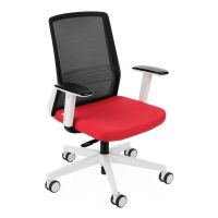 GROSPOL - COCO Fotel Obrotowy WS White / Chrom | Mechanizm Synchro Self SF2