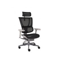 GROSPOL - IOO 2 Fotel Obrotowy GS Black | Szary Stelaż | Czarna Siatka | Mechanizm Drift Tilt | Podłokietnik 5D | Zgodny z Rozporządzeniem z 2023 roku