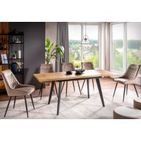 SIGNAL - FRESNO Stół 150-210x90x76h | Dąb Artisan | Czarny Mat