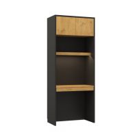 NEW ELEGANCE - NEW ELEGANCE GENIUS Regał | Biurko | Czarny | Dąb lancelot