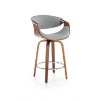 HALMAR - H-123 Krzesło barowe | popielaty/orzechowy