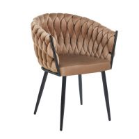 FURNITEX - K7-FX Krzesło | Velvet | cappuccino | Nogi czarne