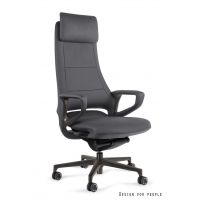 UNIQUE MEBLE - VIRGO Fotel Obrotowy CM-B327ASK-HL | Ekoskóra Szara