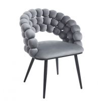 FURNITEX - K20-FX Krzesło | Velvet | Szare | Nogi czarne