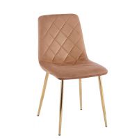 FURNITEX - K6-FX(G) Krzesło | Velvet | Cappuccino | Nogi złote