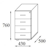 AMS Meble Biurowe - K3 A/B Kontener Biurowy | 43x50x76h cm | Dąb Sonoma | DOSTĘPNY OD RĘKI