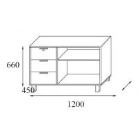 AMS Meble Biurowe - Kontener Podporowy KP2 A/B | 120x45x66h cm