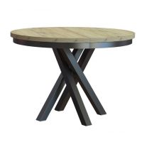 BEST LOFT - KRYSS Stół okrągły | Dąb Artisan / Czarny | z maskownicą
