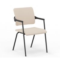 NOWY STYL - 2ME Krzesło konferencyjne BL 4L ARM BL GBP | Wersja czarna BL | Na 4 nogach