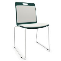 PROFIM - COM Krzesło Konferencyjne K32V | Kubełek ze Sklejki | Tapicerowane Nakładki na Siedzisko i Oparcie | Płoza V