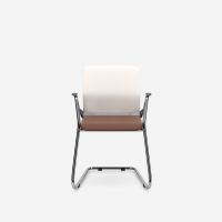 NOWY STYL - YOUTEAM Krzesło konferencyjne FRAME CHAIR CF UPH BLACK GREY | Tapicerowane Oparcie i Siedzisko | na płozie | Wersja czarno-szara SG | Podłokietniki