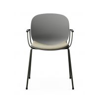 PROFIM - NOOR Krzesło Konferencyjne 6050S | Kubełek Plastikowy | Tapicerowana Nakładka na Siedzisko | Na 4 Nogach