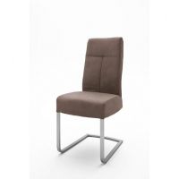 MC AKCENT - TALENA Krzesło | Płoza stal szlachetna szczotkowana | Tkanina brąz antyczny | TALE38BX