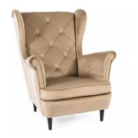 SIGNAL - LADY Velvet Fotel | Tkanina | Beż Bluvel 28 | Nogi wenge | z PL