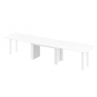 HUBERTUS - MAGRO Stół 170-410x100 | Biały mat | Biały połysk