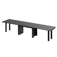 HUBERTUS - MAGRO Stół 170-410x100 | Czarny mat | Czarny połysk