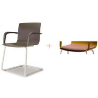 BGROUP - MANILA Krzesło Konferencyjne M02 S50 | Stelaż Metalowy na Płozie nr 1 | Kubełek z Tworzywa | Siedzisko Tapicerowane