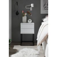 MC AKCENT - MARLE Szafka nocna | 2 szuflady | Biały mat | Czarny mat | 38-896-17