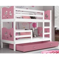 AJK meble - MAX MDF Łóżko Piętrowe 2-osobowe z Szufladą 190x80cm