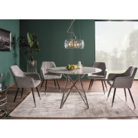 SIGNAL - MURANO Stół fi 120 | Biały | Chrom