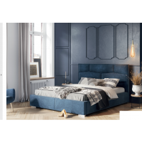 Forte - NELLUR Łóżko tapicerowane 140x200 | z pojemnikiem na pościel