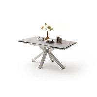 MC AKCENT - NAGANO Stół 160-240x90 | Jasnoszary | Stal szlachetna szczotkowana | NG16EGHG