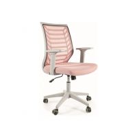 SIGNAL - Q-320 Fotel Obrotowy | Tkanina | Różowy | Stelaż Szary