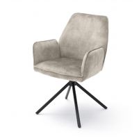 MC AKCENT - OTTAWA 2 Krzesło z podłokietnikiem | Nogi skośne | Obrót siedziska | Tkanina optyka welur Beż | OT2A47CR