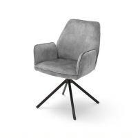 MC AKCENT - OTTAWA 2 Krzesło z podłokietnikiem | Nogi skośne | Obrót siedziska | Tkanina optyka welur Szary | OT2A47GX