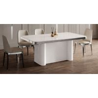 HUBERTUS - GLAMOUR PORTOFINO Stół 160-412x100 | Biały mat | Chrom