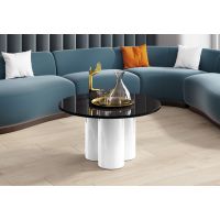 HUBERTUS - RAVEO MINI Ława | Czarny połysk | Biały połysk